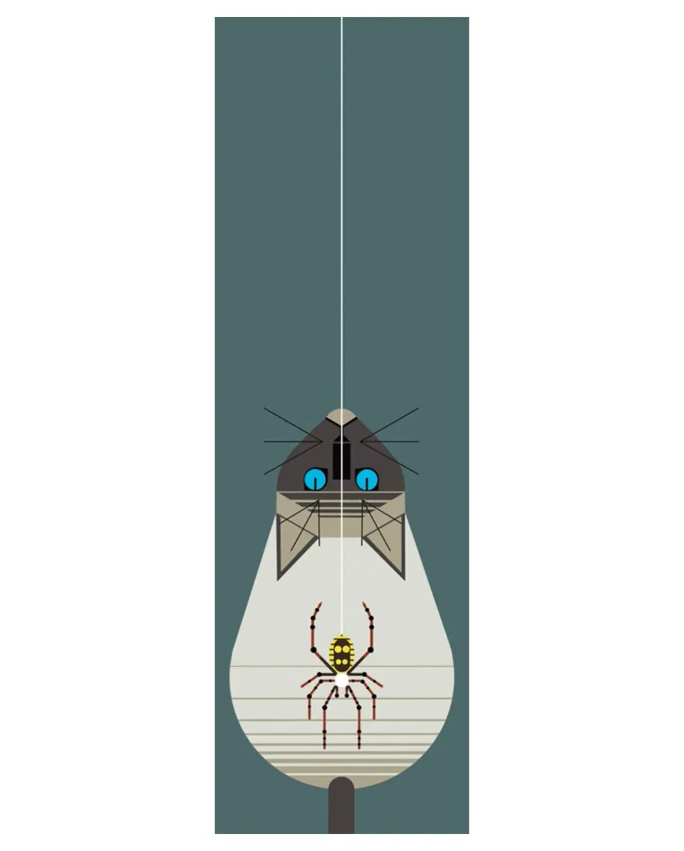 Pomegranate Charley Harper Along Came a Spider bogmærke kat