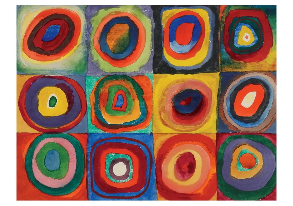 Pomegranate Kandinsky Squares Concentric Rings kort