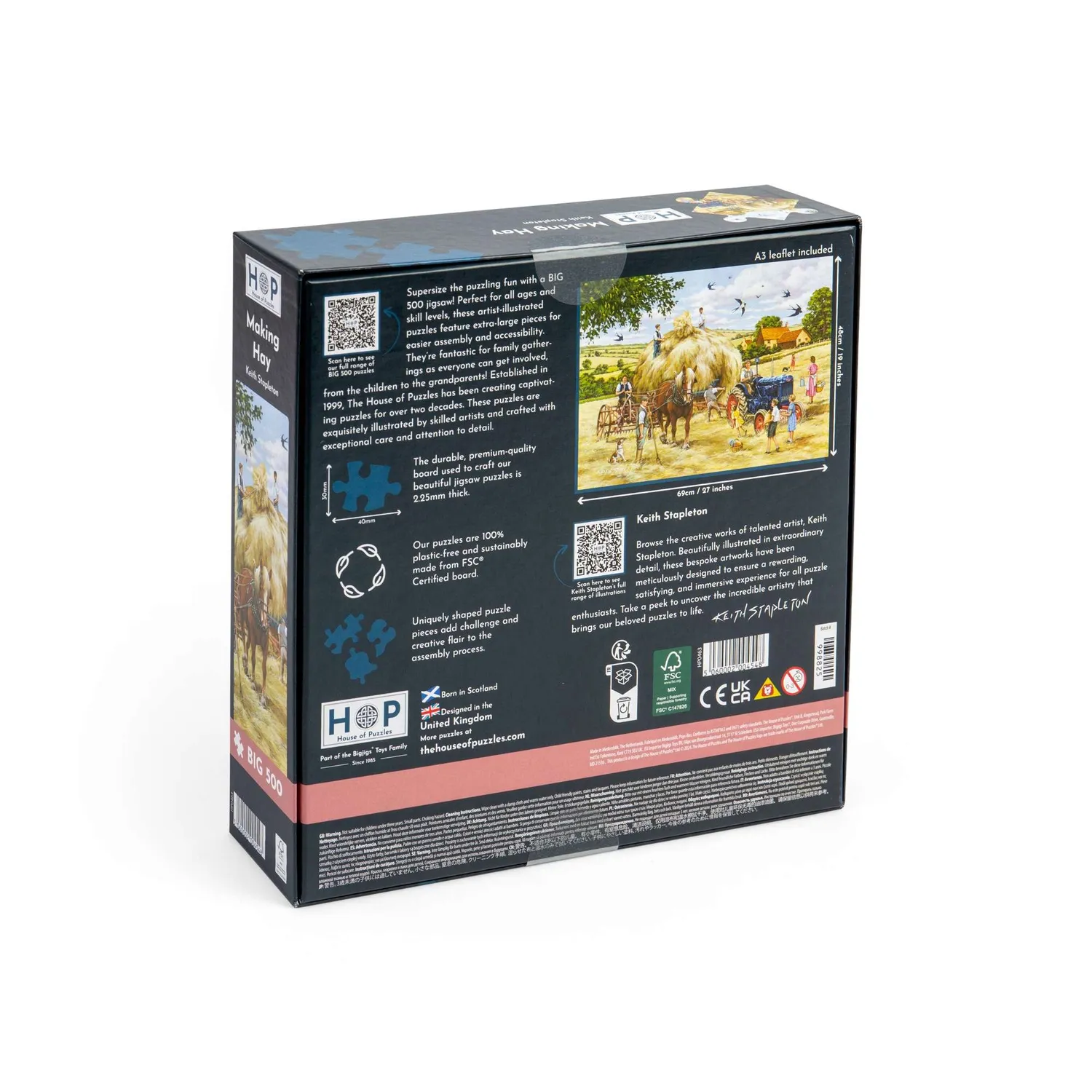 House of Puzzles Making Hay puslespil 500 gårdmotiv