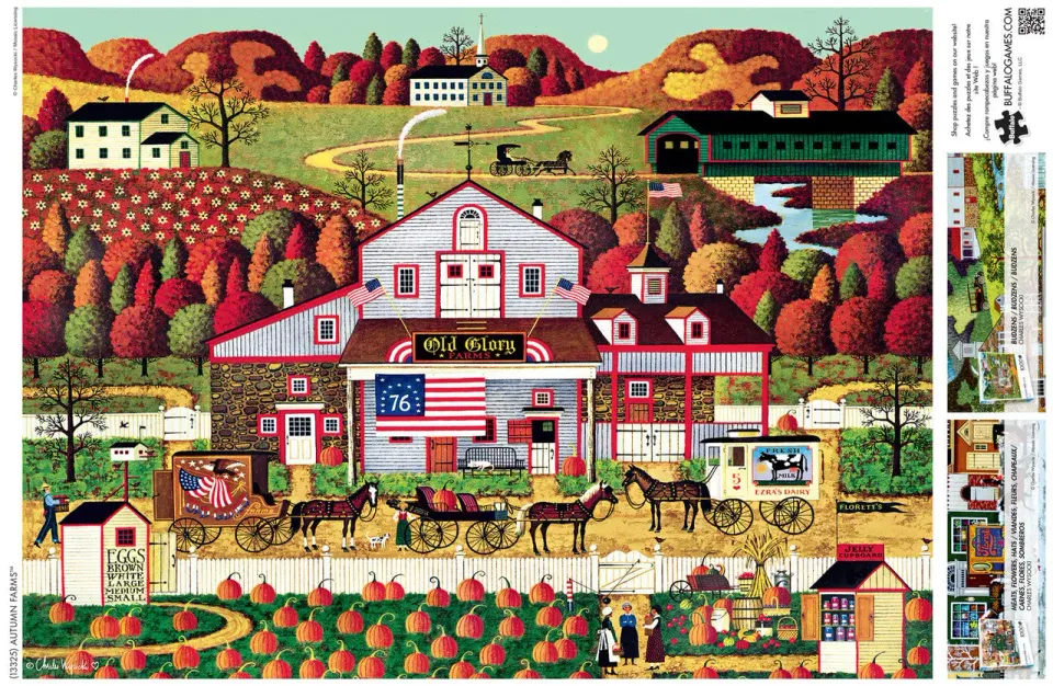 Buffalo Games Charles Wysocki Autumn Farms puslespil 1000 brikker høst