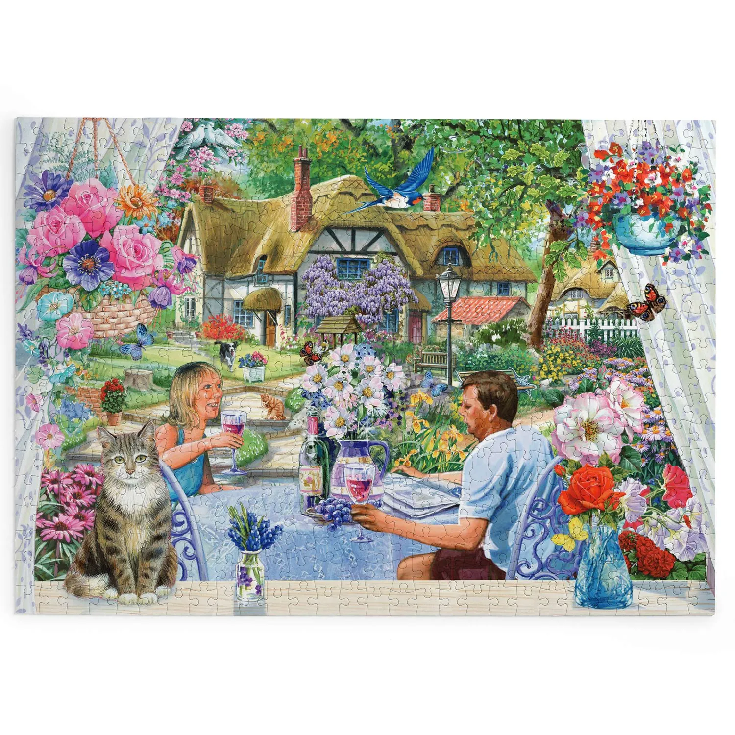 House of Puzzle BIG Enjoying Garden puslespil 500 brikker havemotiv