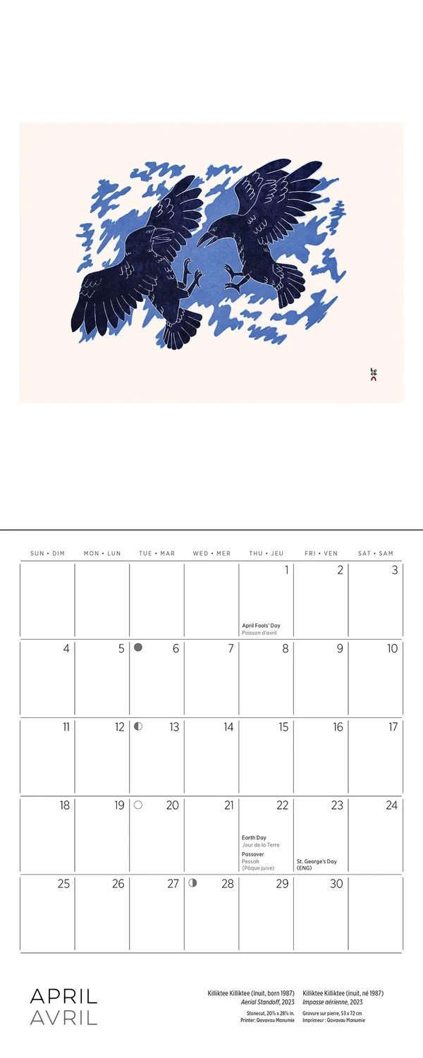Pomegranate Inuit Art Kinngait 2027 minivægkalender