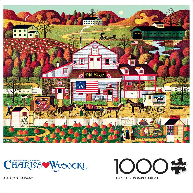 Buffalo Games Charles Wysocki Autumn Farms puslespil 1000 brikker høst