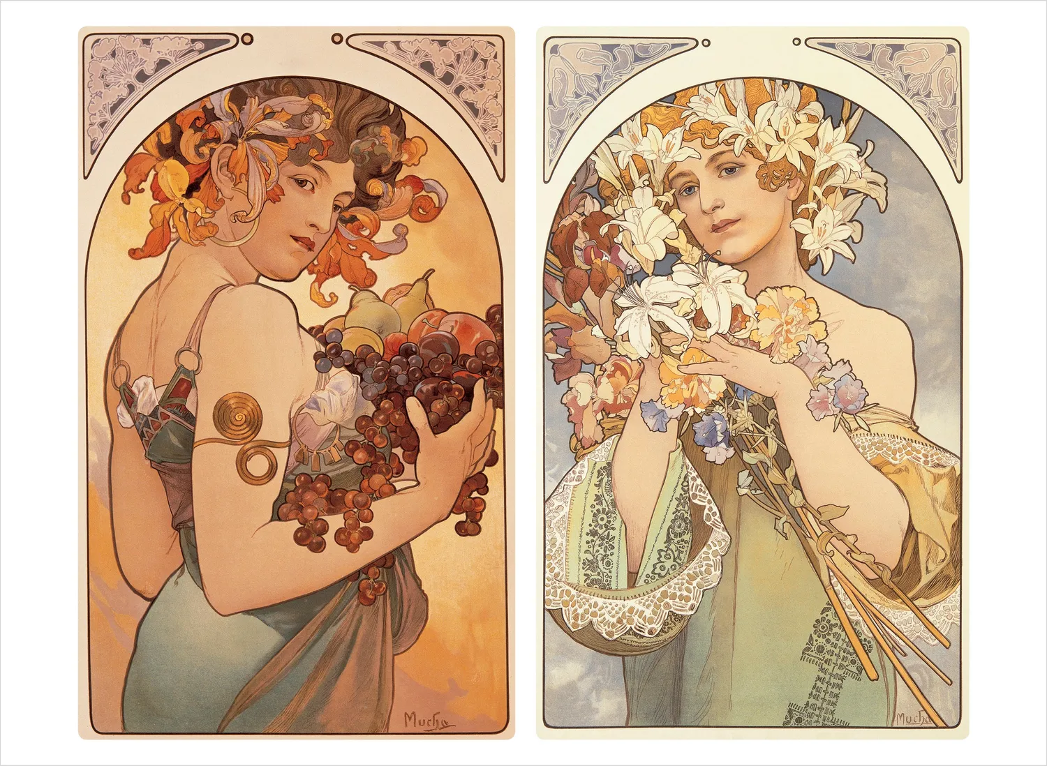 Pomegranate Alphonse Mucha postkortbog 30 art nouveau