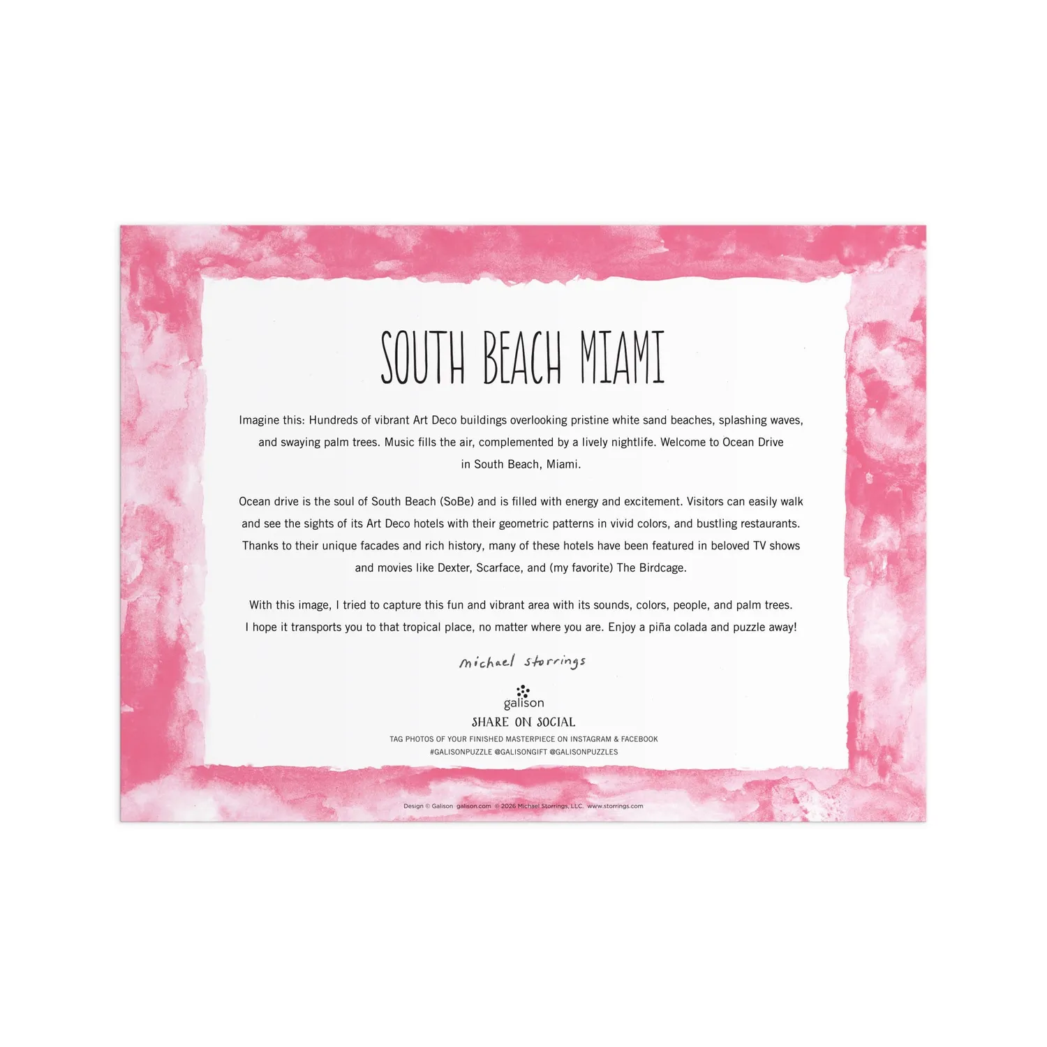 Michael Storrings South Beach Miami puslespil 1000 brikker Art Deco