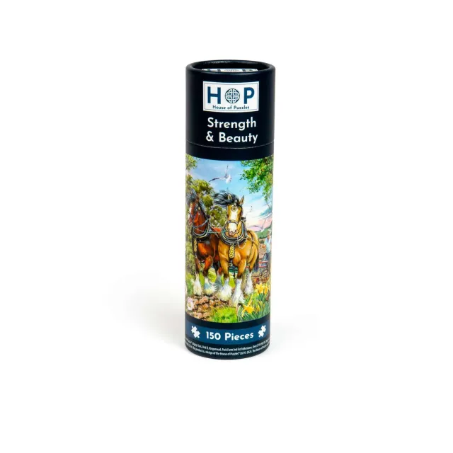 House of Puzzles Strength & Beauty puslespil 150 brikker tube heste