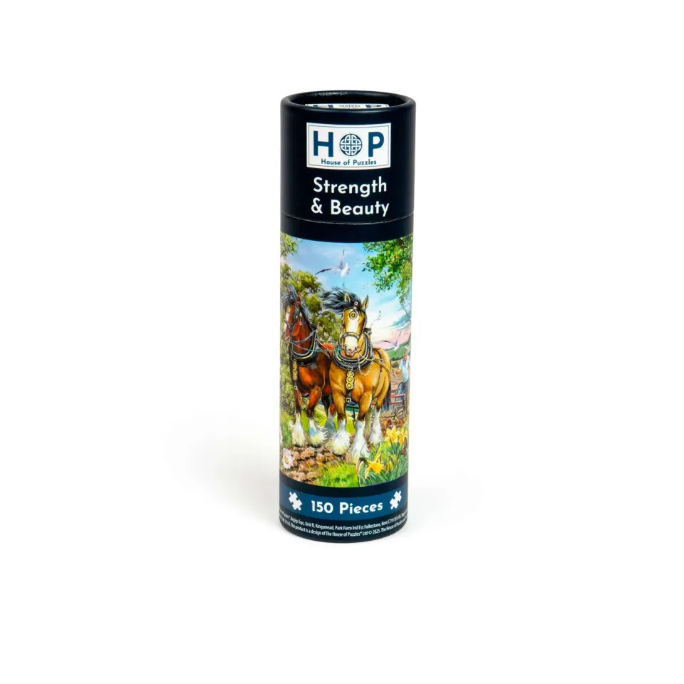House of Puzzles Strength & Beauty puslespil 150 brikker tube heste
