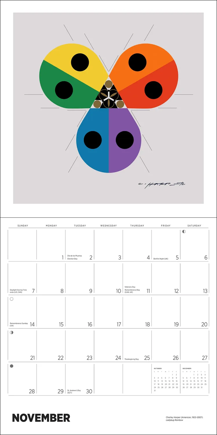 Pomegranate Charley Harper 2027 vægkalender fugle