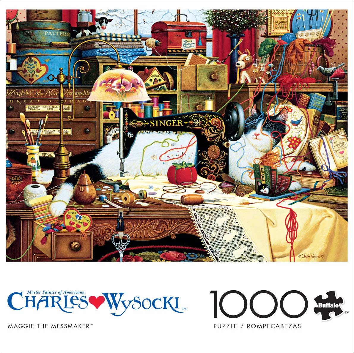 Buffalo Games Charles Wysocki Maggie the Messmaker puslespil 1000 brikker kat