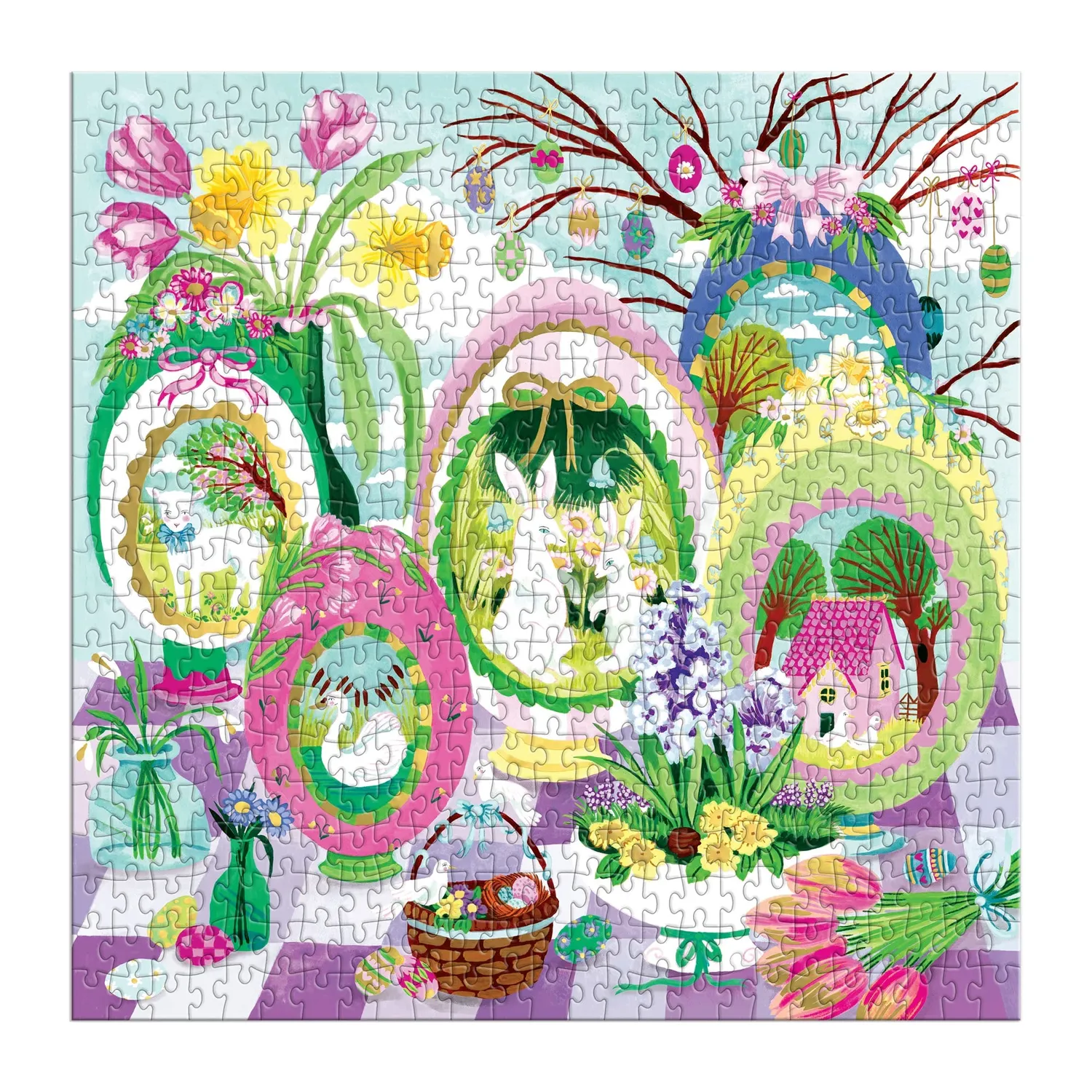 Good Puzzle Co. Windows to Spring puslespil 500 brikker foil påske