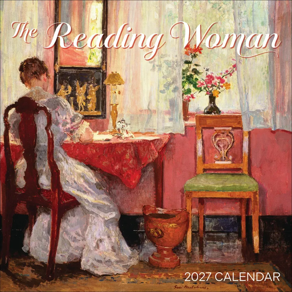 Pomegranate The Reading Woman vægkalender 2027 læsning
