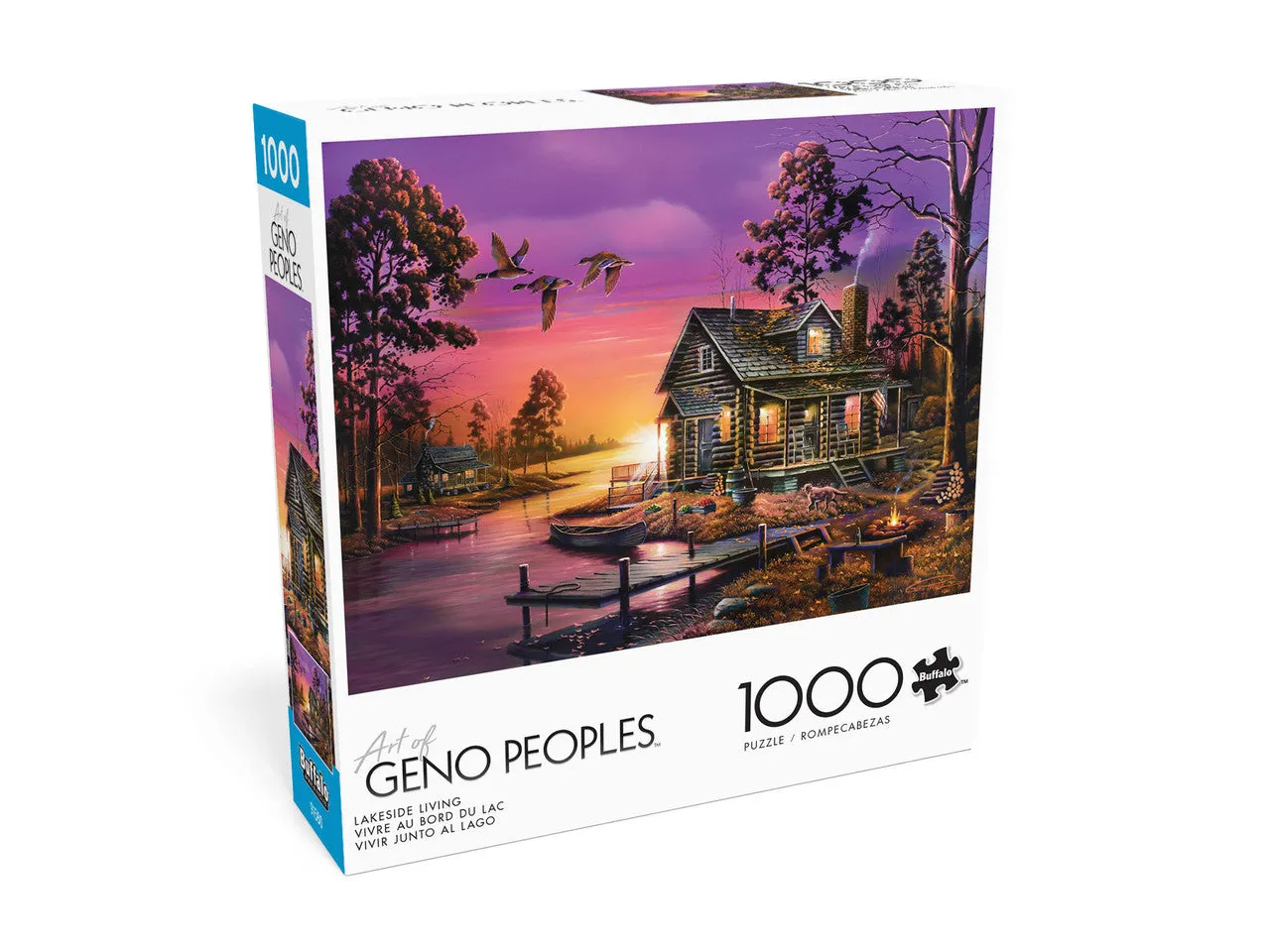 Buffalo Games Geno Peoples Lakeside Living puslespil 1000 brikker søhus