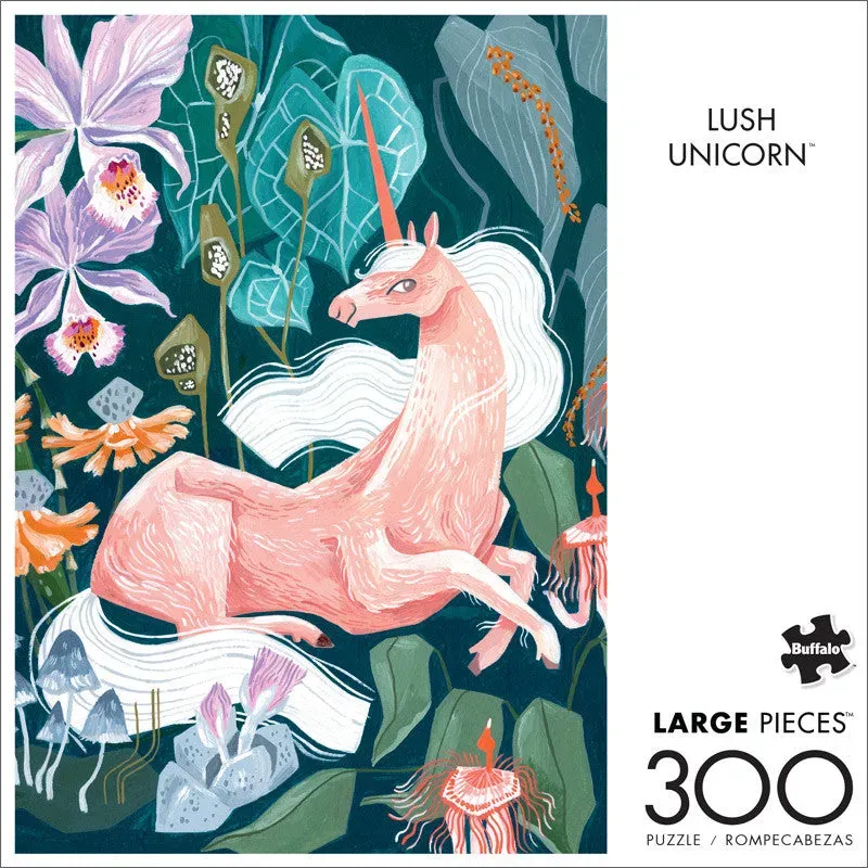 Buffalo Games Lush Unicorn puslespil 300 store brikker pastel