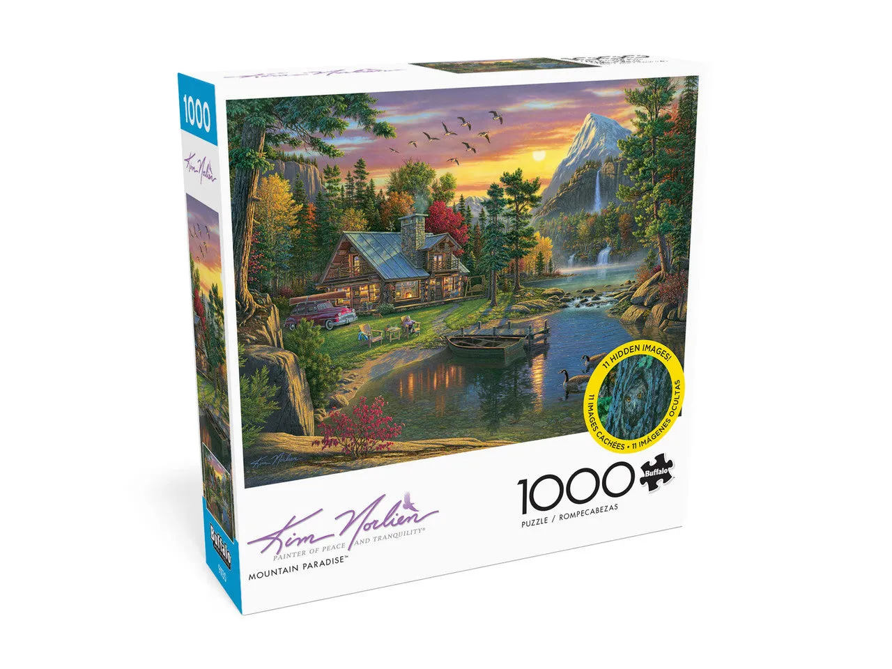 Buffalo Games Mountain Paradise puslespil 1000 brikker hyttemotiv