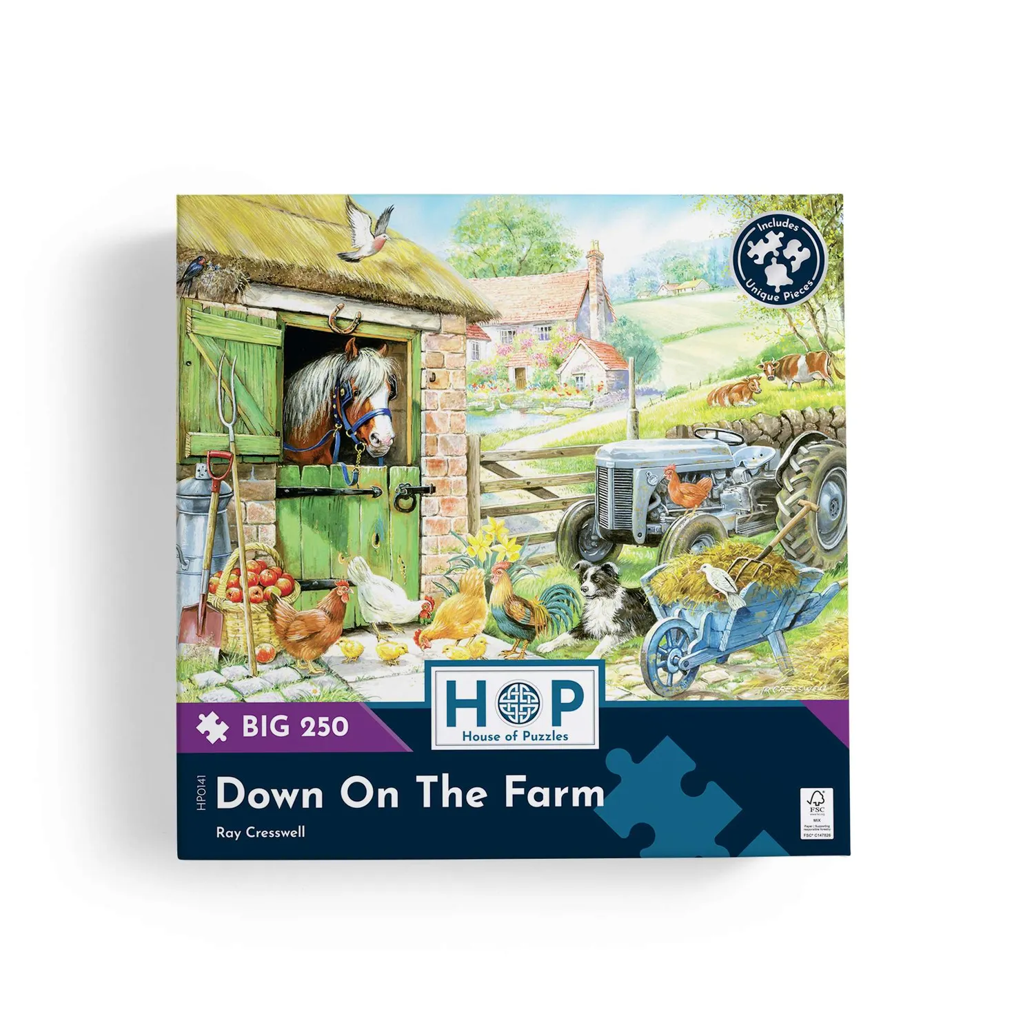 House of Puzzle Down On The Farm BIG 250 puslespil ekstra store brikker