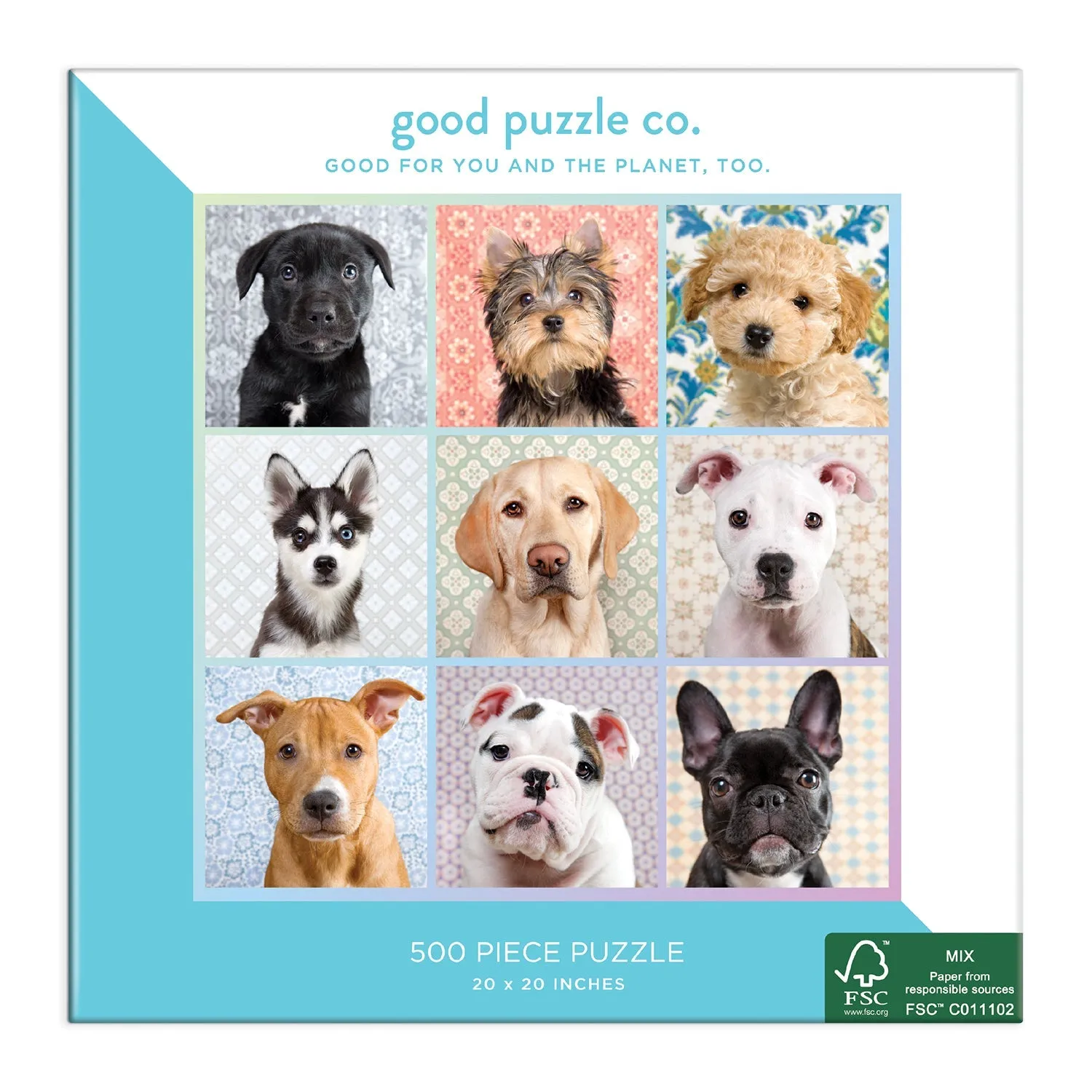 Good Puzzle Co. Dog Portraits 500 brikker puslespil hunde