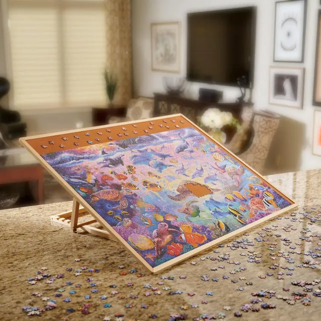 Buffalo Games puslebord træ op til 2000 brikker staffeli