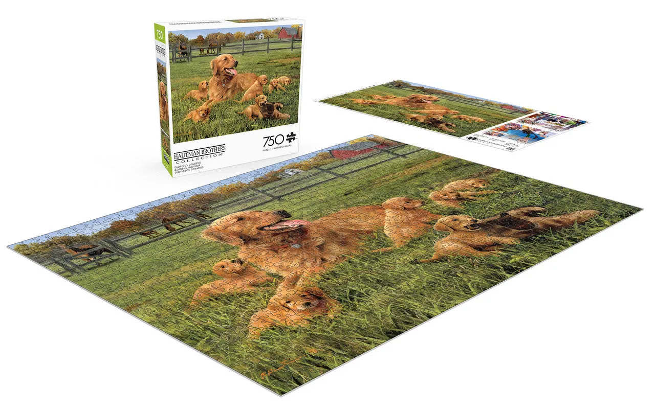 Buffalo Games Dog Days Glorious Goldens puslespil 750 brikker hunde