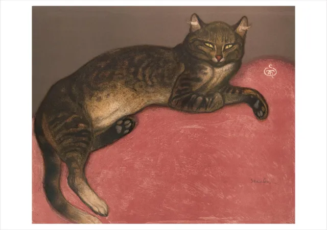 Pomegranate Steinlen Winter Cat fødselsdagskort kattemotiv