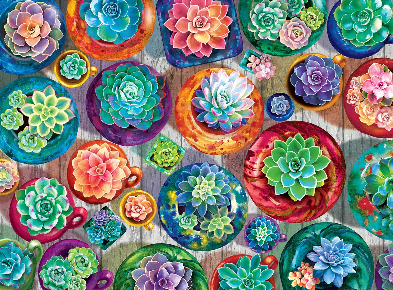 Buffalo Games Bonjour Succulent Selection puslespil 1000 planter