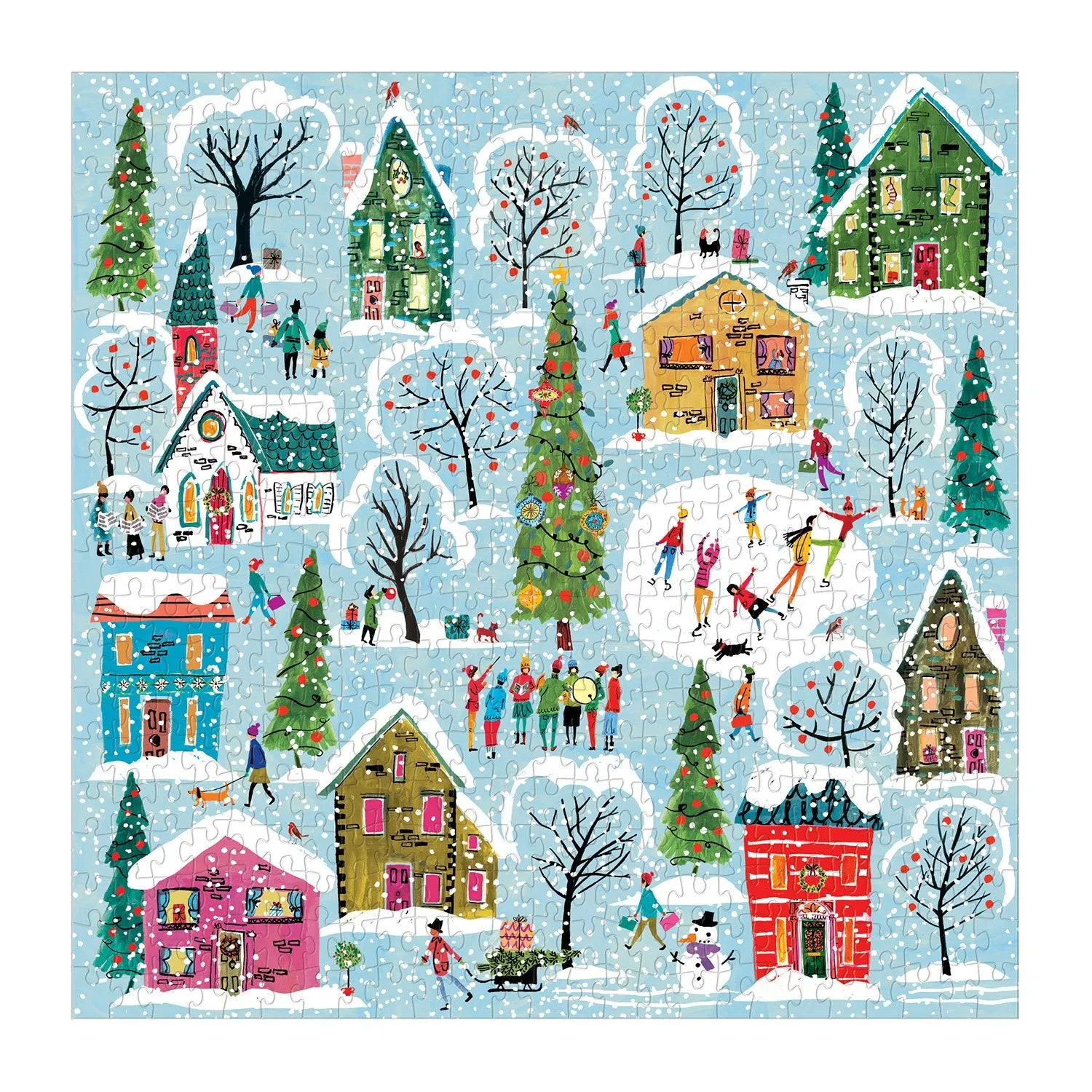 Galison Louise Cunningham Twinkle Town puslespil 500 brikker jul
