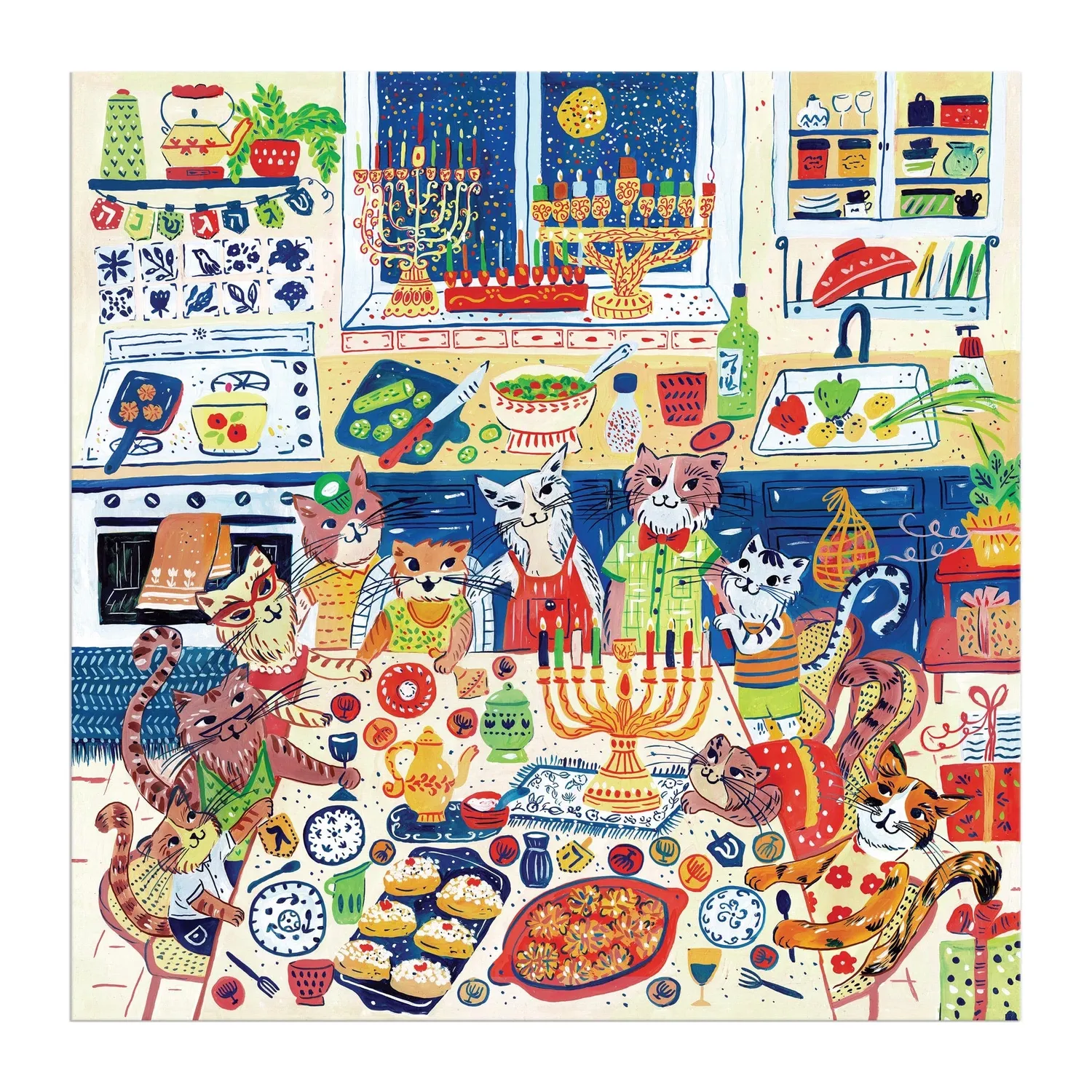 Good Puzzle Co. Happy Hanukcats puslespil 500 brikker katte