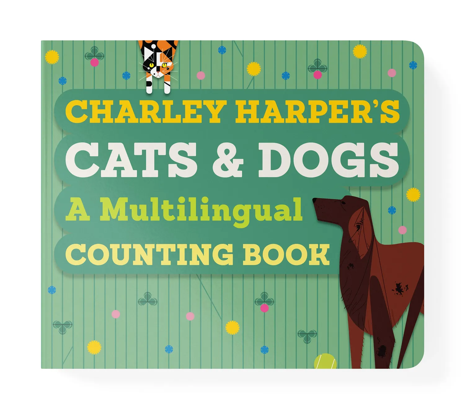 Charley Harper Cats and Dogs tællebog papbog flersproget