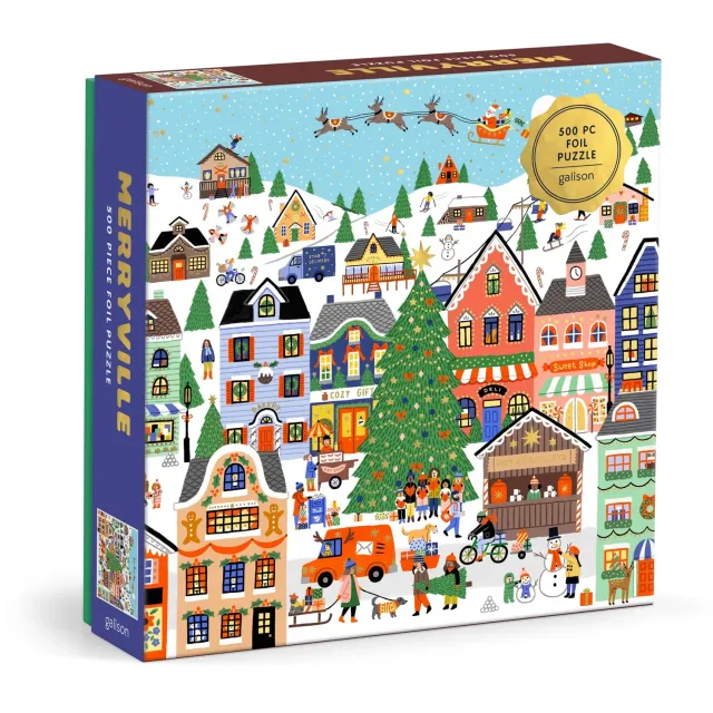 Good Puzzle Co. Merryville puslespil 500 brikker folie jul