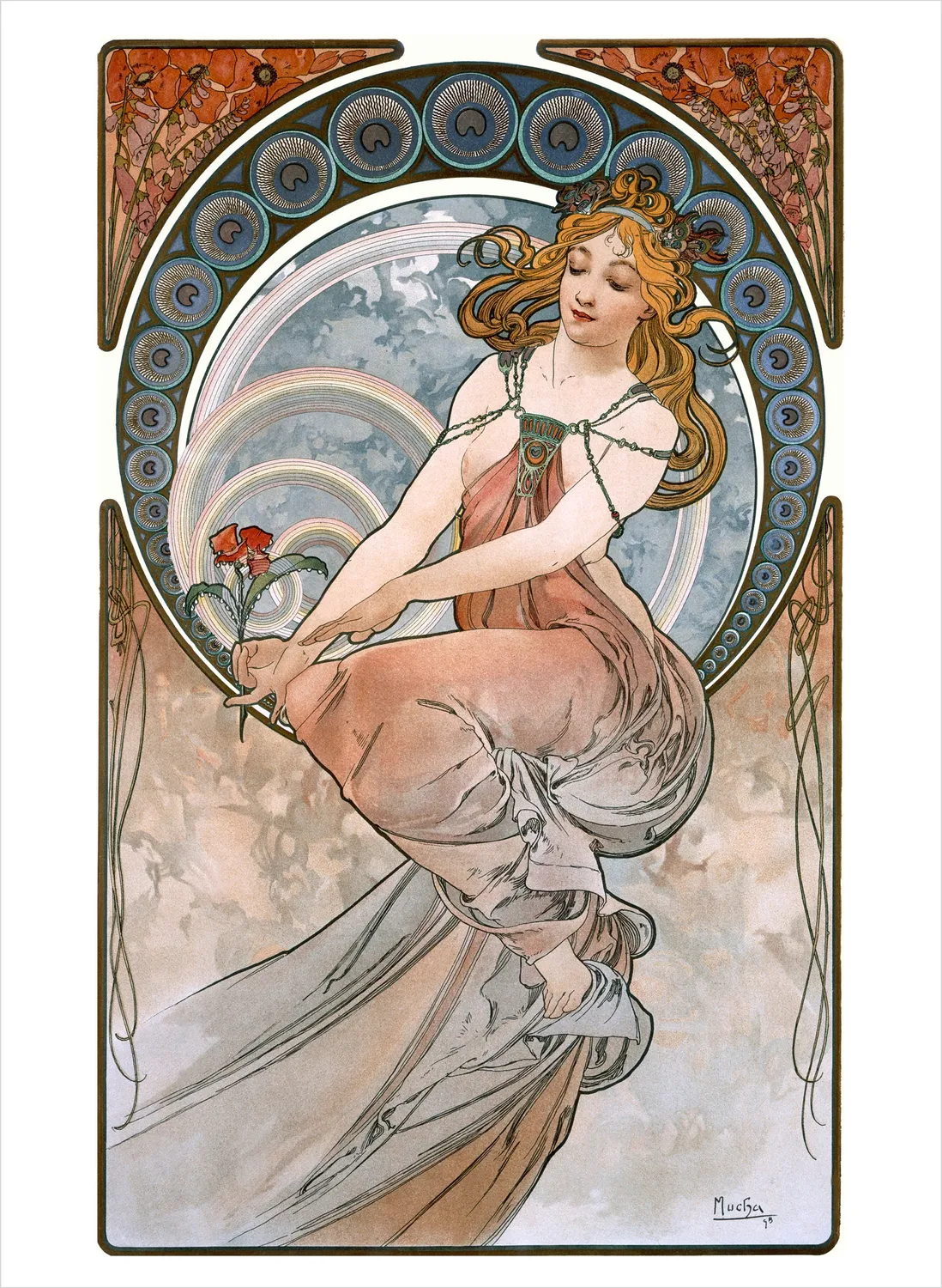 Pomegranate Alphonse Mucha postkortbog 30 art nouveau