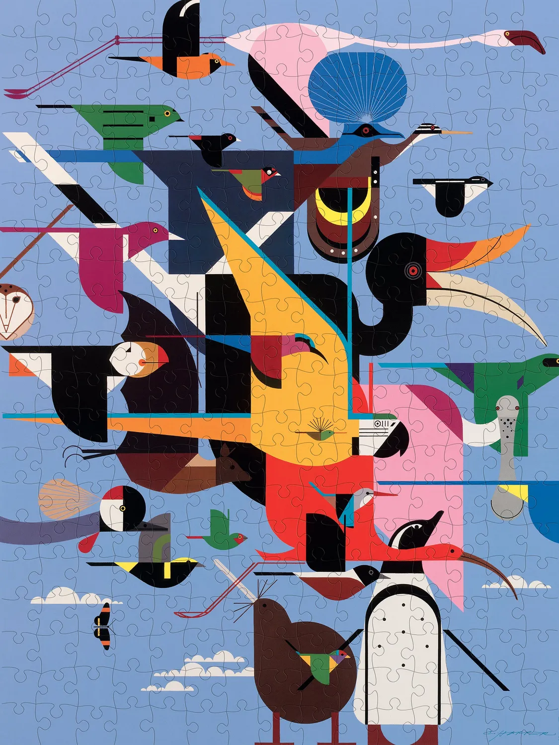 Pomegranate Charley Harper Wings of the World puslespil 300 fugle