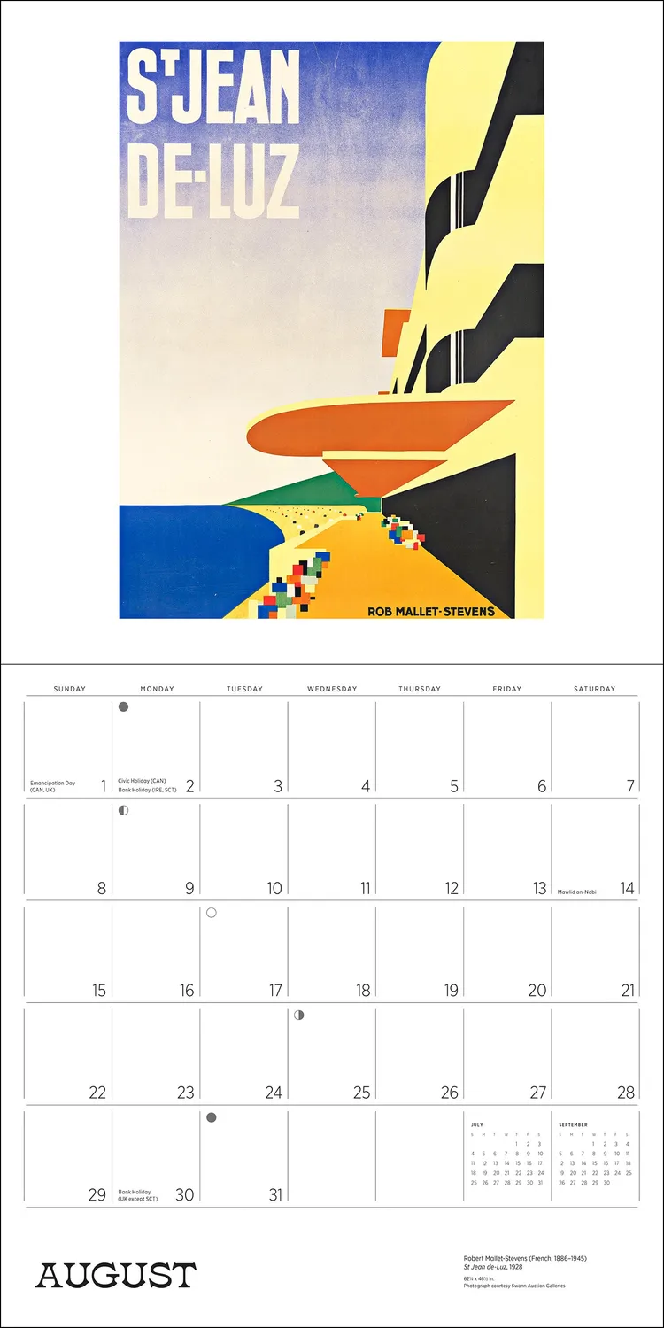 Pomegranate France Vintage Travel Posters vægkalender 2027