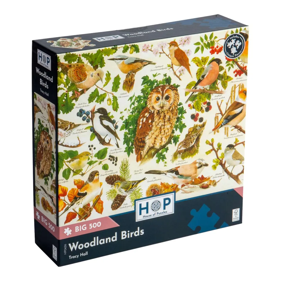 House of Puzzles BIG 500 Woodland Birds puslespil 500 brikker