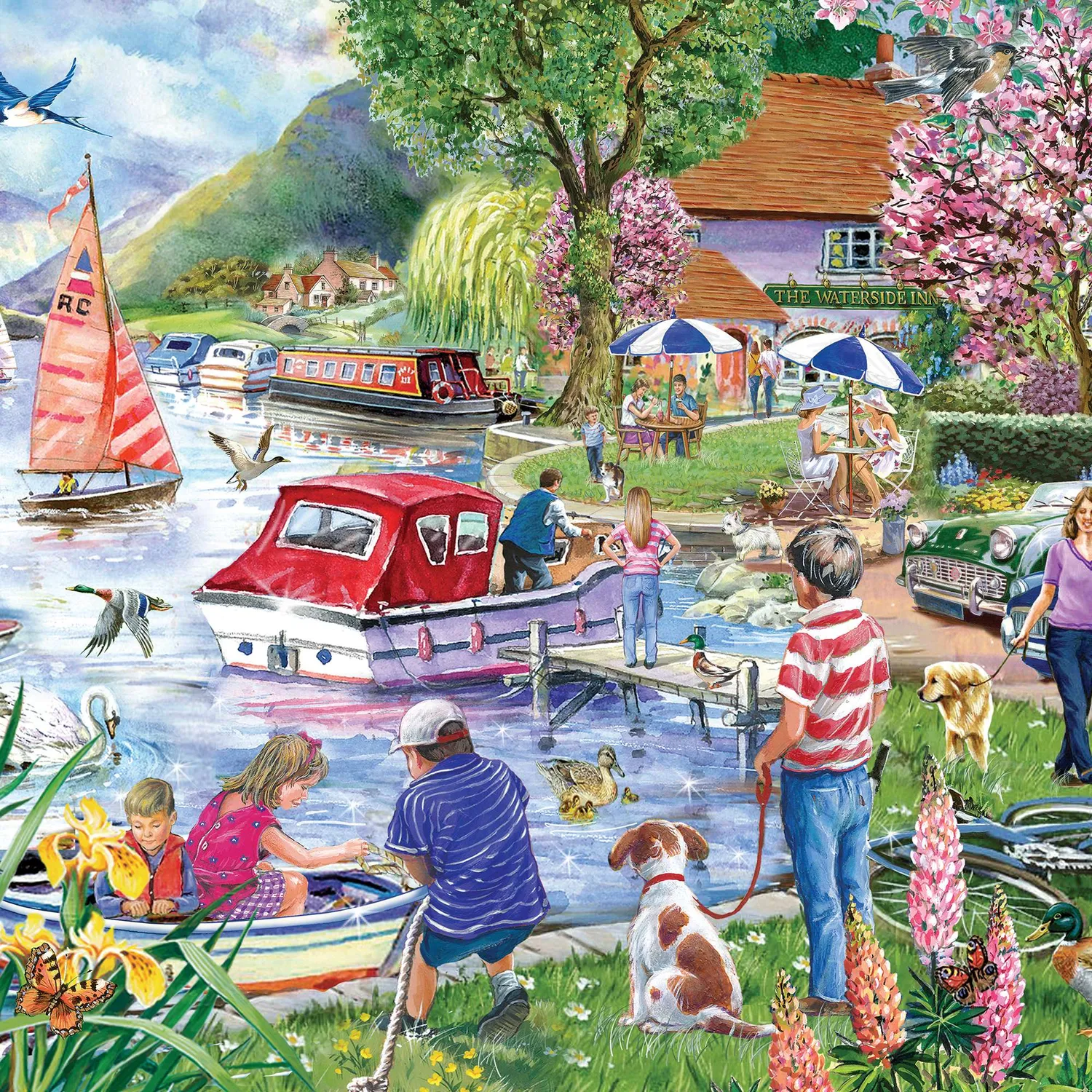 House of Puzzle Waterside Inn puslespil BIG 500 bådmotiv