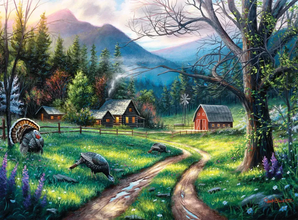 Buffalo Games Bear Creek Ranch puslespil 1000 bjergmotiv