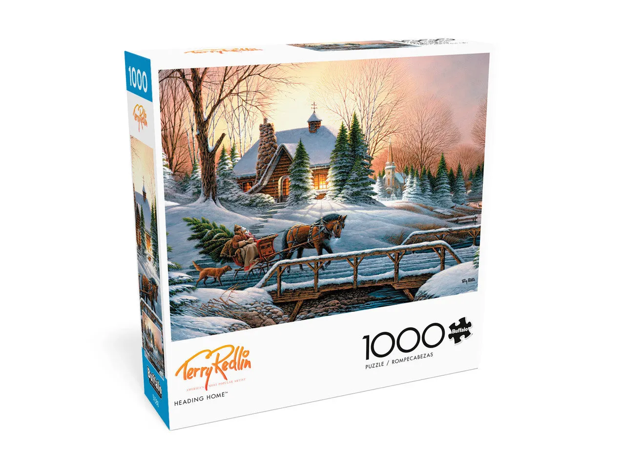 Buffalo Games Redlin Heading Home puslespil 1000 brikker julemotiv