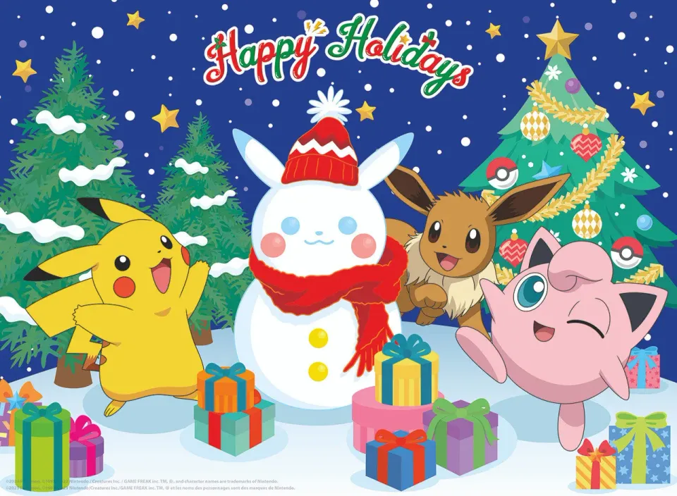 Buffalo Games Pokemon Pikachu Snowman puslespil 100 brikker vinter