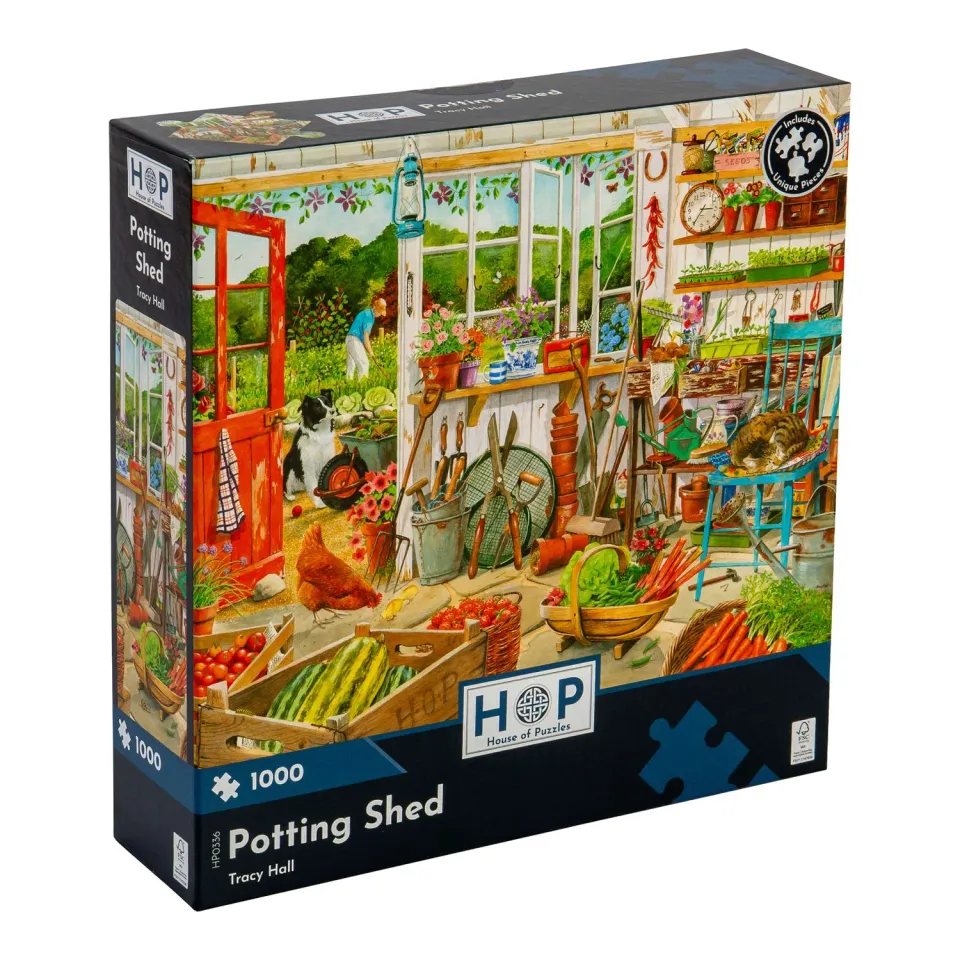 House of Puzzle Potting Shed puslespil 1000 brikker havemotiv