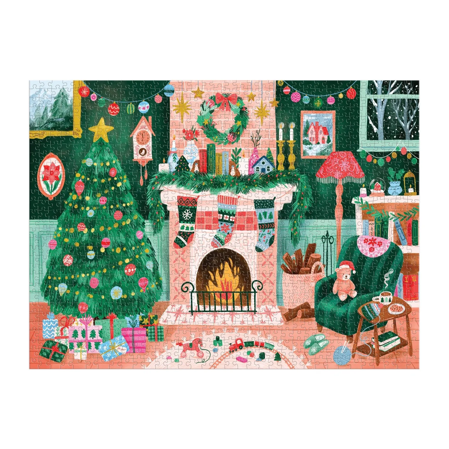 Good Puzzle Co. Cozy by the Fireplace puslespil 1000 brikker jul