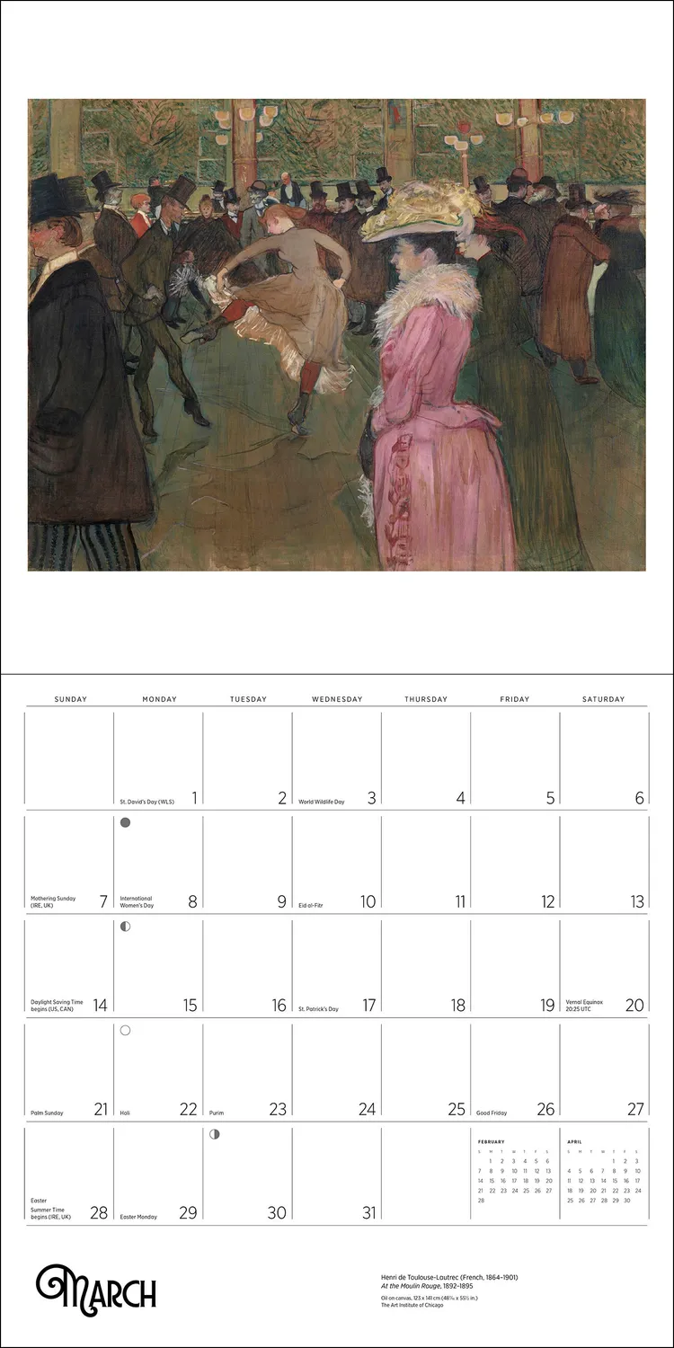 Pomegranate Henri de Toulouse-Lautrec 2027 vægkalender kunst