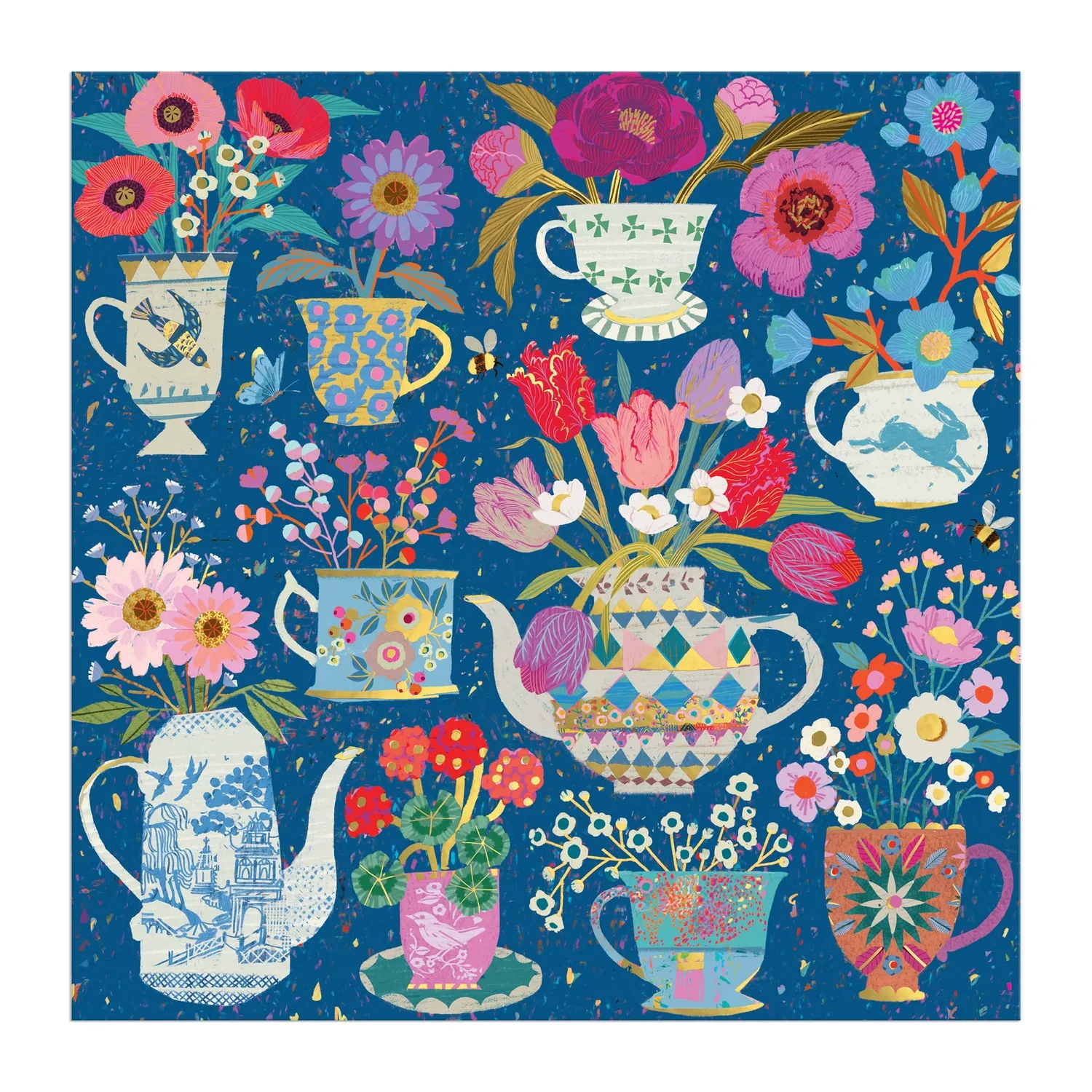 Galison Victoria Ball Potted Teacups puslespil 500 brikker folie