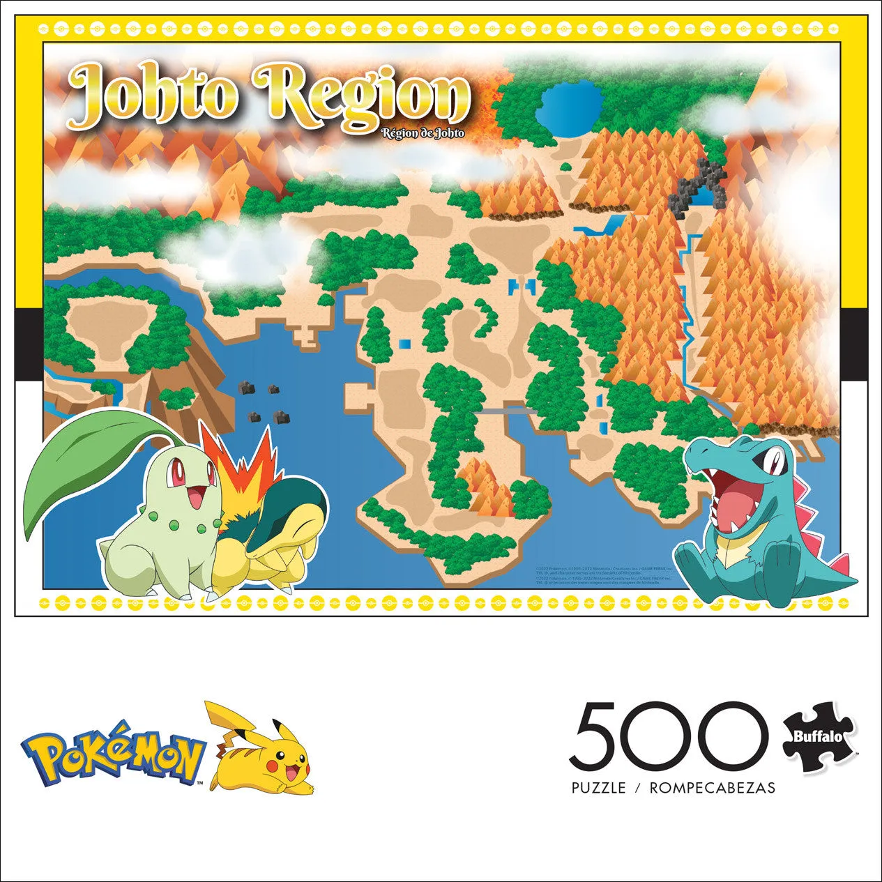 Buffalo Games Pokemon Johto Region puslespil 500 brikker kortmotiv
