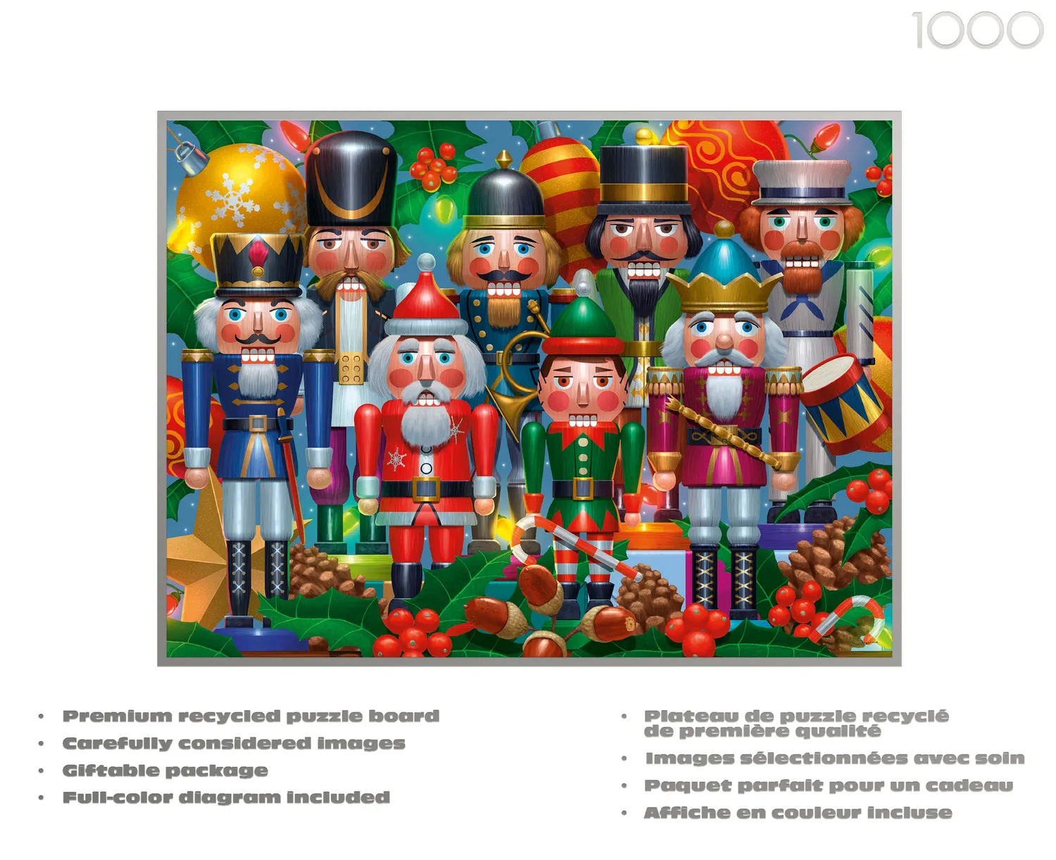 Buffalo Games Silver Select Nutcrackers for Christmas puslespil 1000 brikker