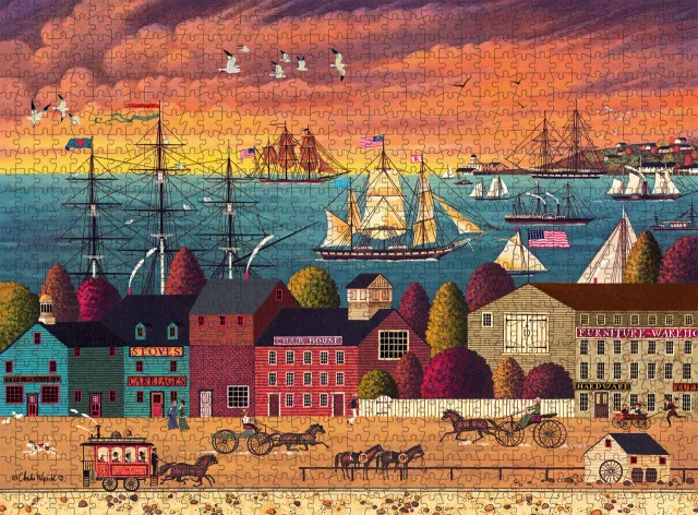 Buffalo Games Charles Wysocki Hoopla at the Harbor puslespil 1000 brikker
