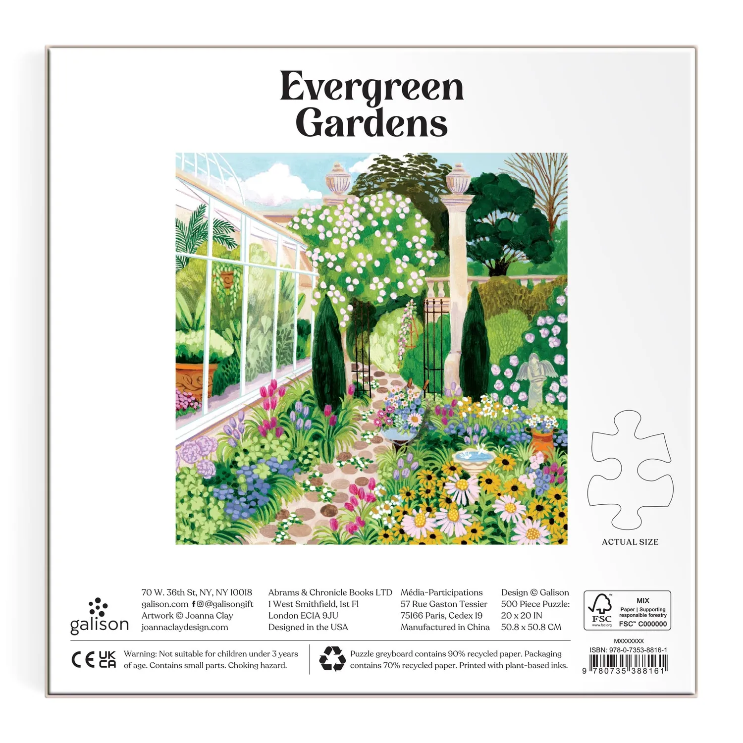 Galison Joanna Clay Evergreen Gardens puslespil 500 brikker
