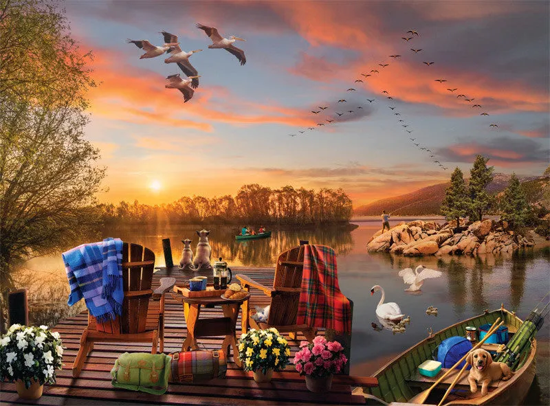 Buffalo Games Breakfast at the Lake puslespil 1000 brikker morgenbord