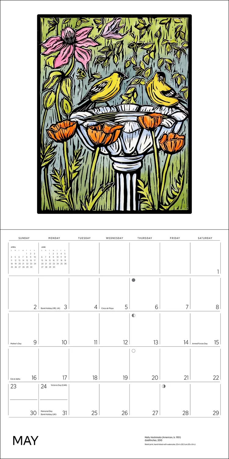 Pomegranate Molly Hashimoto Birds vægkalender 2027 fugle