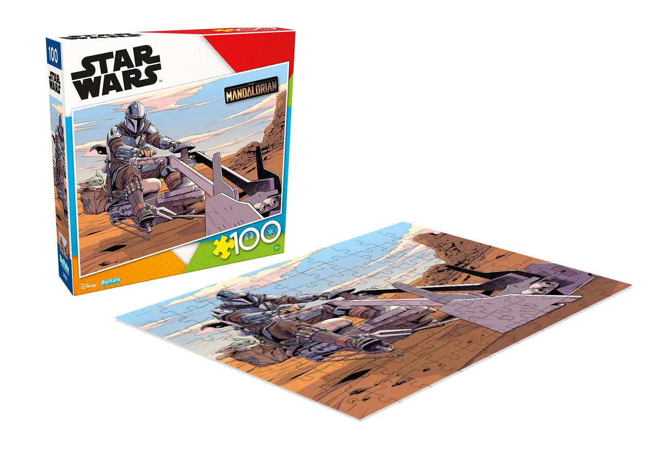 Buffalo Games Mandalorian Speed Biker Strike puslespil 100 brikker børn