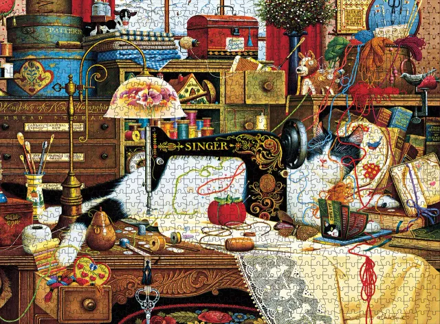 Buffalo Games Charles Wysocki Maggie the Messmaker puslespil 1000 brikker kat