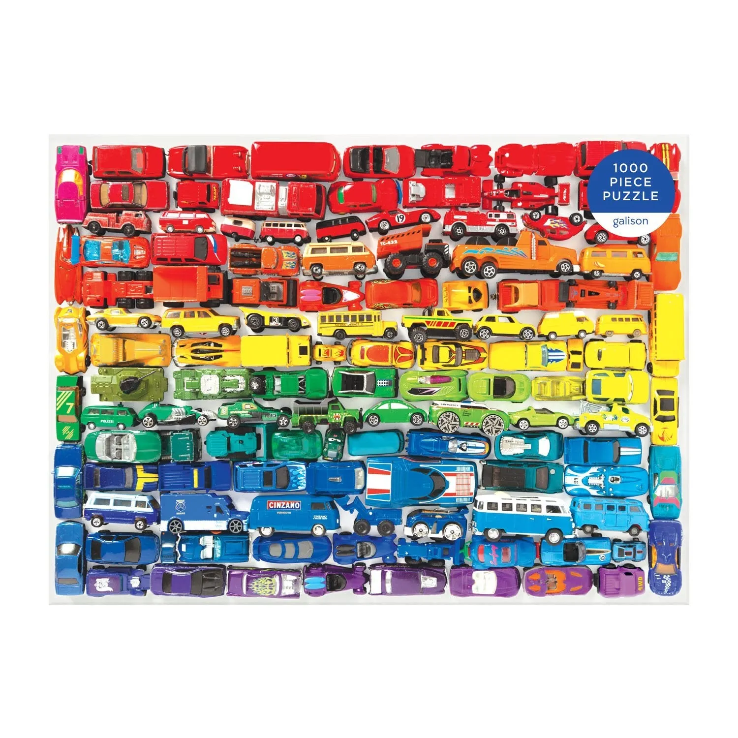 Galison Rainbow Toy Cars puslespil 1000 brikker legetøjsbiler