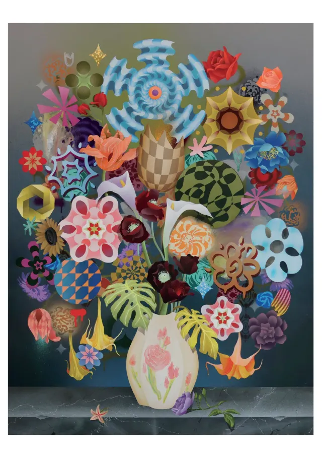 Pomegranate Casey Gray Still Life with Flowers fødselsdagskort blomst